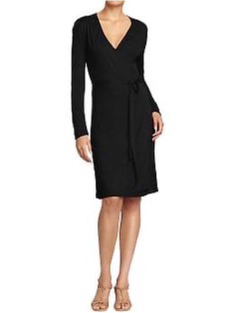 Old Navy Black V-Neck Wrap Dress New